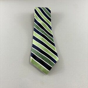Jones New York Green /Navy Blue Striped Men's Extra Long Tie 4" x 62"